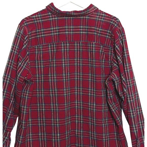 L.L. Bean Womens Red Plaid Flannel Shirt Long Sleeves Collar Button-Down Size XL - Picture 5 of 12